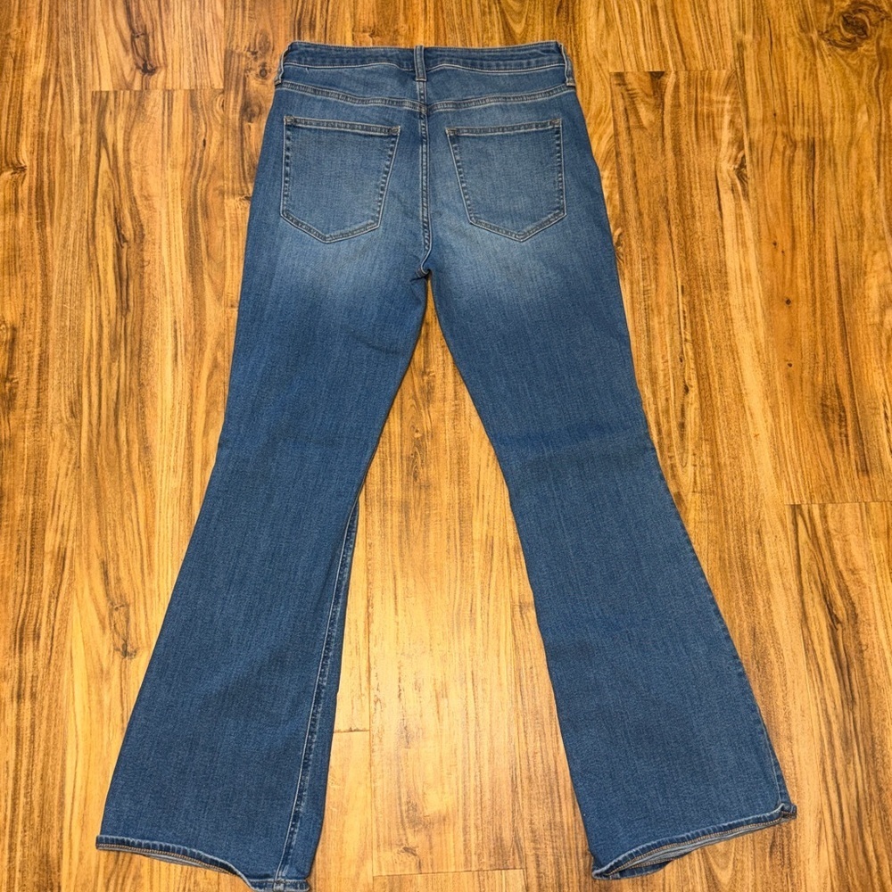 J Crew womens 30 10 skinny Flare Jeans Blue stretch mid high rise whisker - Picture 4 of 8